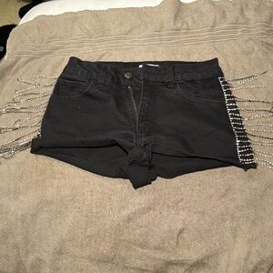 Black tassel shorts